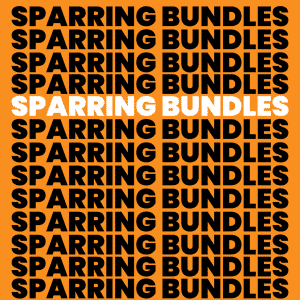 A black and orange background with the words spparring bundles in the foreground.