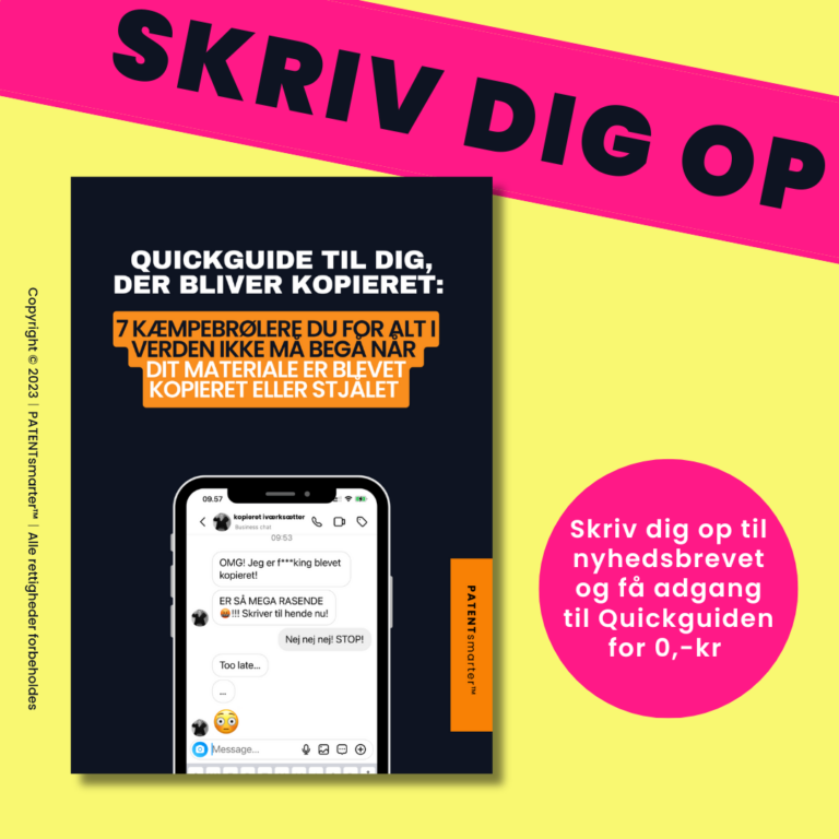 Image of frontpage of the Danish Quickguide "7 kÃ¦mpebrÃ¸lere du for alt i verden ikke mÃ¥ begÃ¥ nÃ¥r dit online materiale er blevet kopieret eller stjÃ¥let"