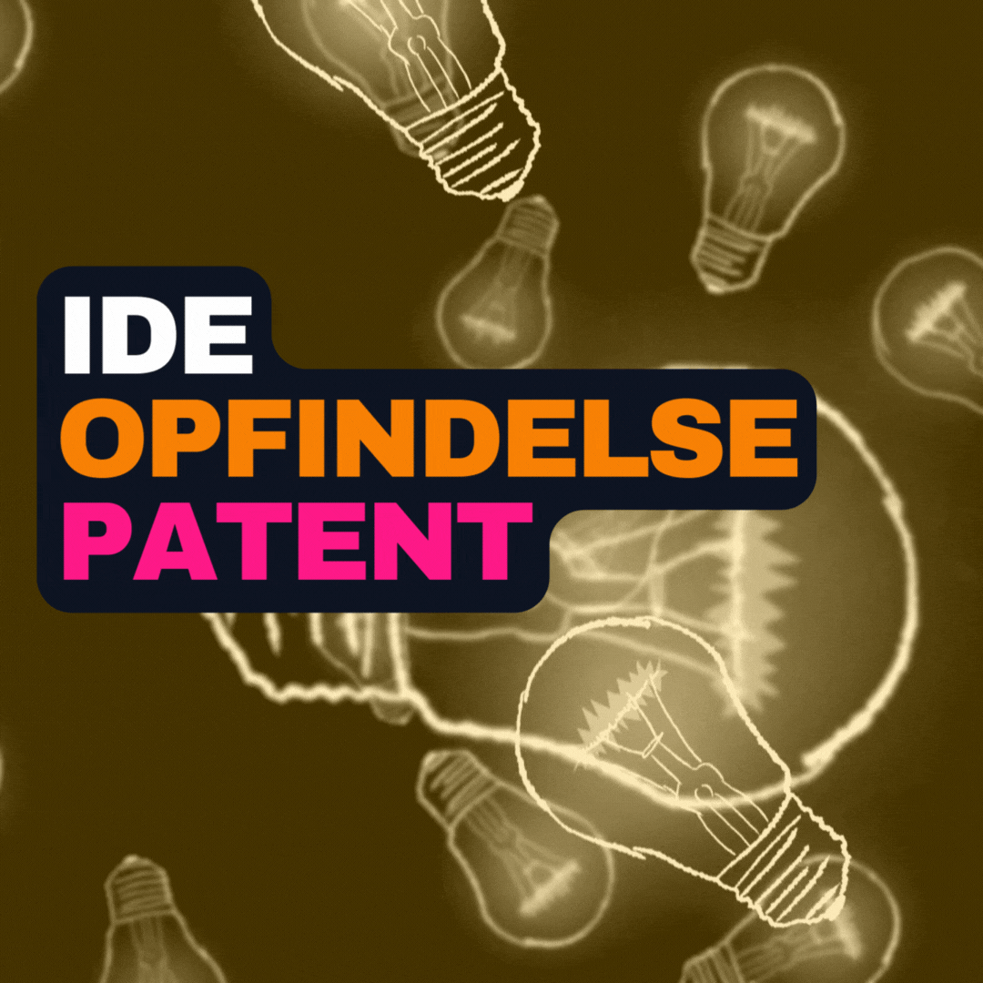 Hvad er et patent? Hvad er en idé? Hvad er en opfindelse? idé, opfindelse, patent - foran lyspære-regn - GIF